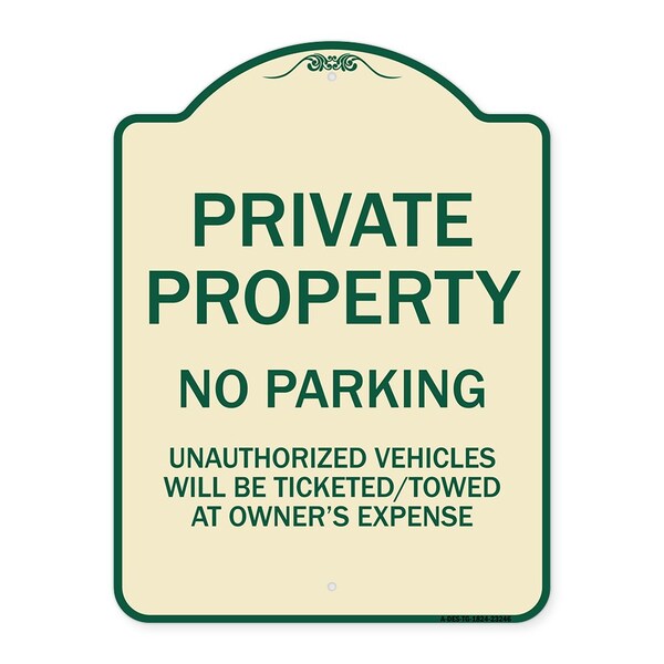 Private Property No Parking Unauthorized Vehicles Will Be Ticketed Towed at Owners E, TG-1824-23246